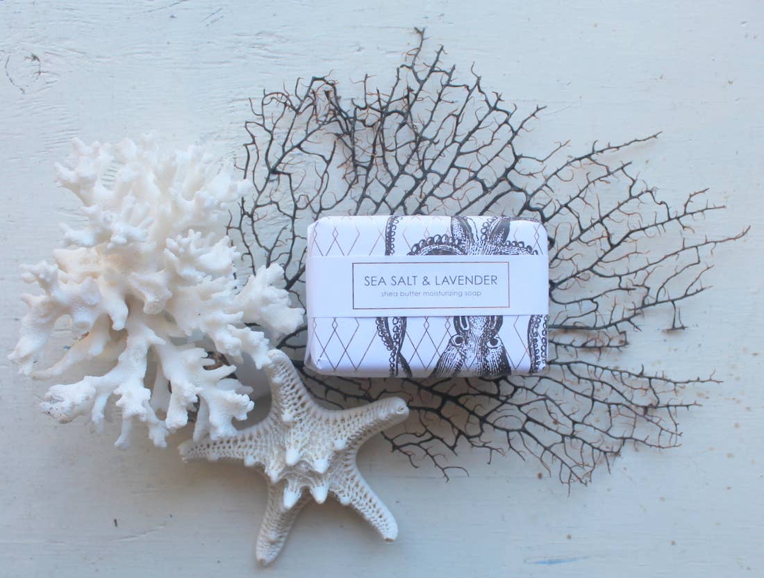 Sea Salt & Lavender Shea Butter Soap With Goldleaf Design