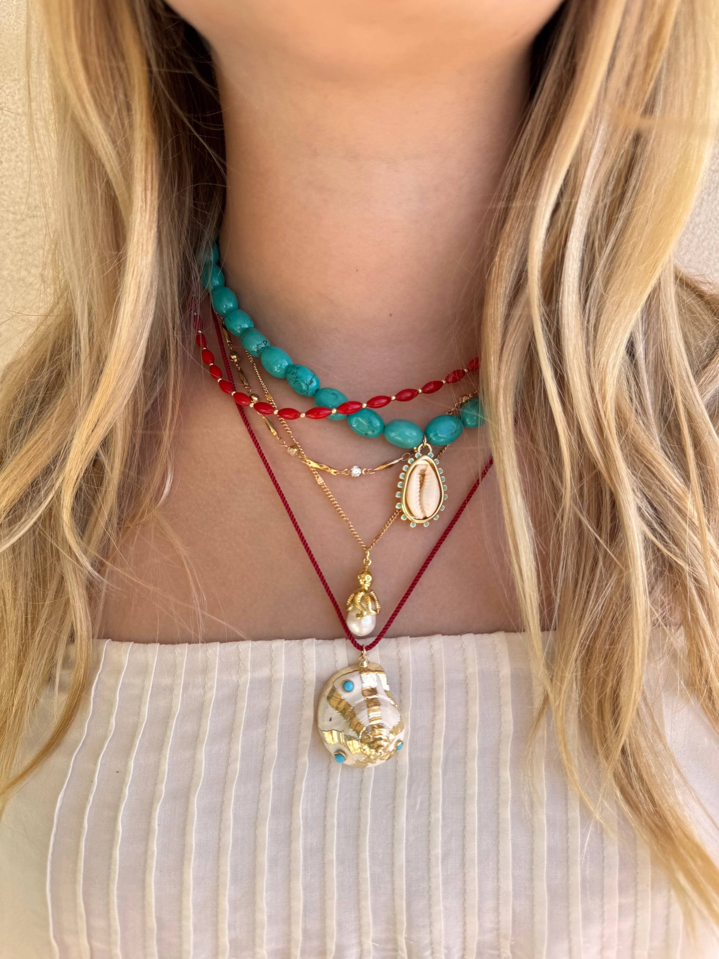 Elysia Turquoise and Shell Necklace