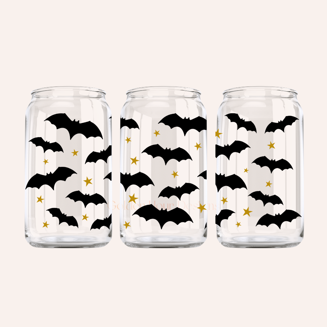 Halloween Glass Cup- Seasonal, Skeleton, Witchy, Ghost: Celestial Being