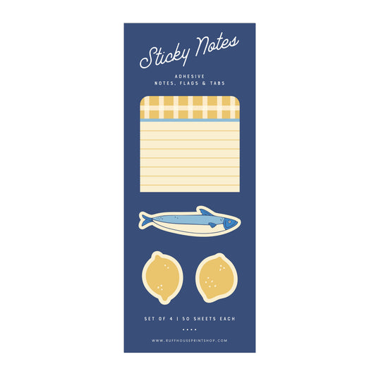 Lemon Gingham Sticky Note Set : Page Flags and Tabs
