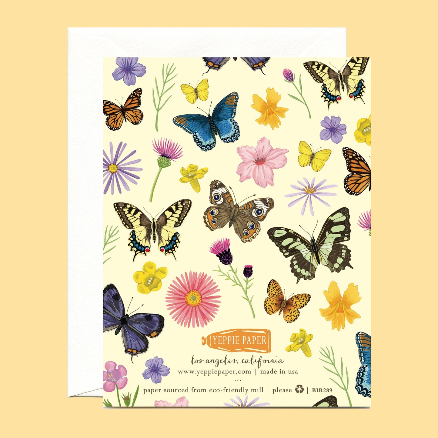 Beautiful Butterflies Wildflowers Nature Lover Birthday Card