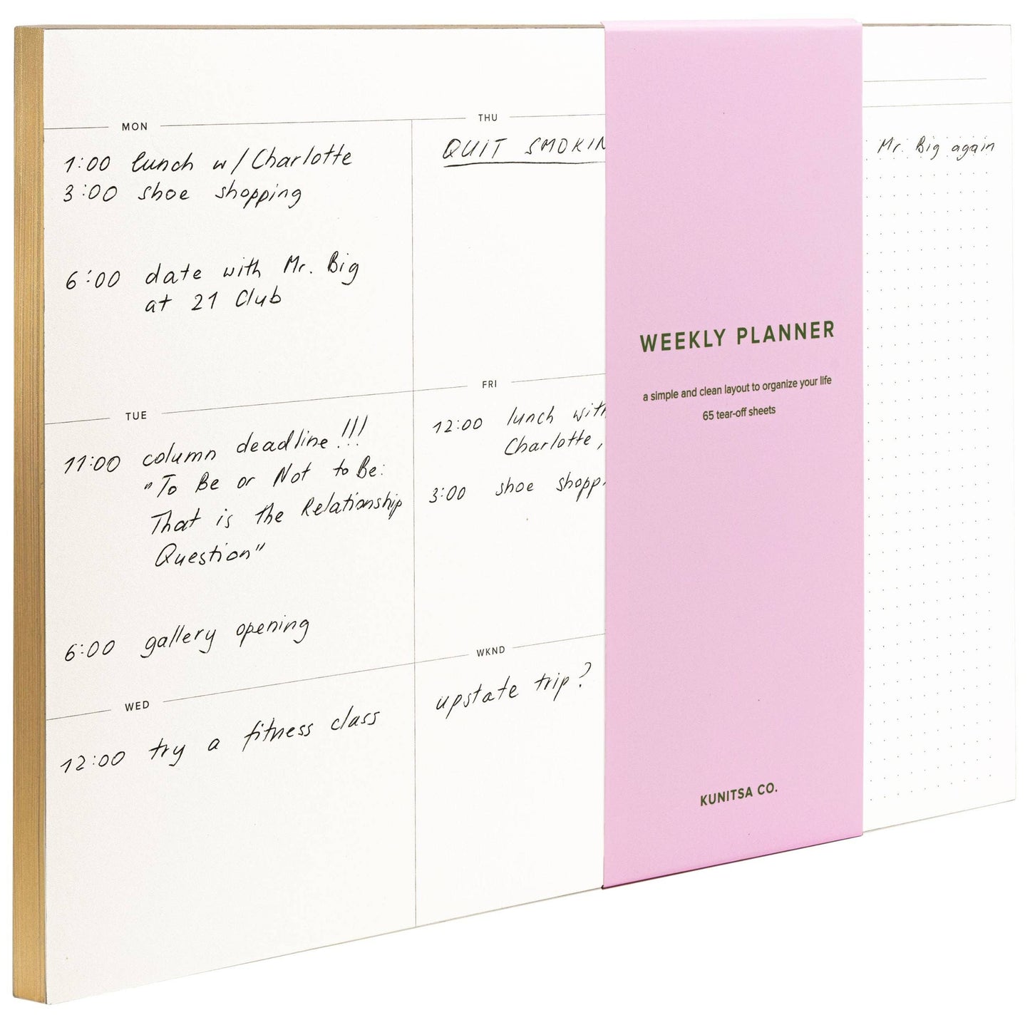 Weekly Planner Pad: Gold
