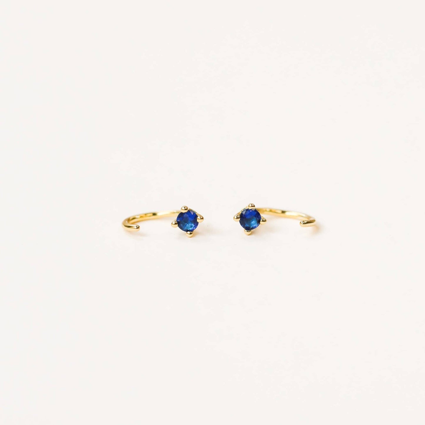 CZ Huggies - Sapphire - Earring