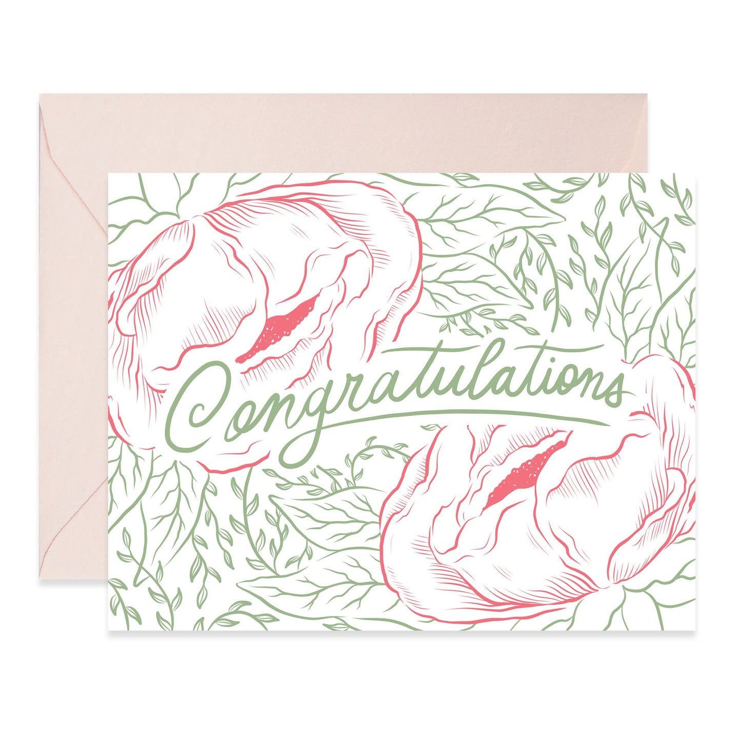 Peonies Congratulations Card