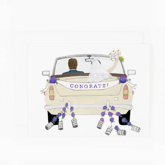 Congrats Car Wedding Card