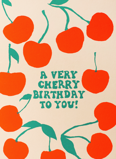CHERRY BIRTHDAY GREETING CARD