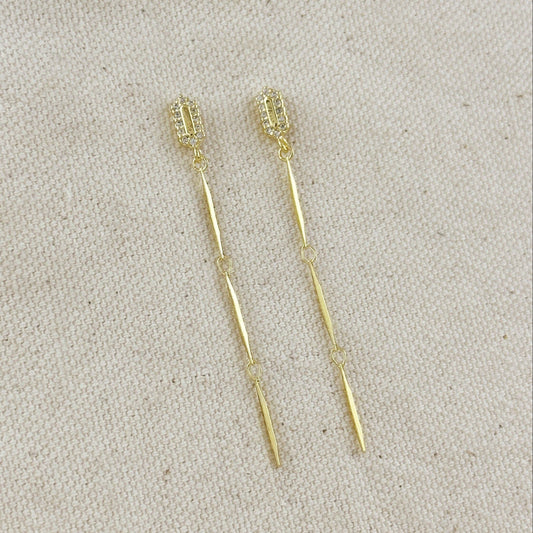18k Gold Filled Straw Drop Earrings