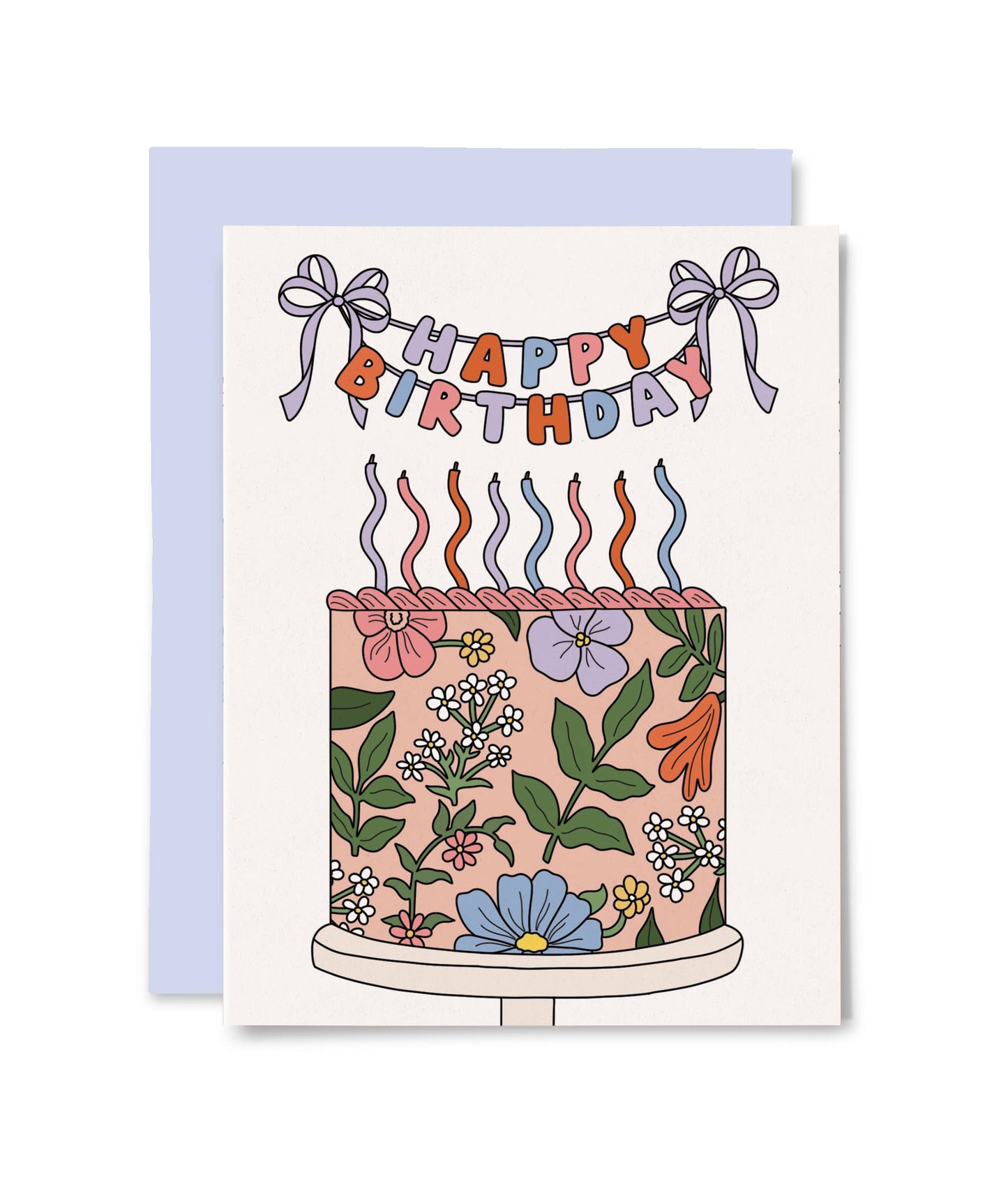 Floral Birthday Cake Card