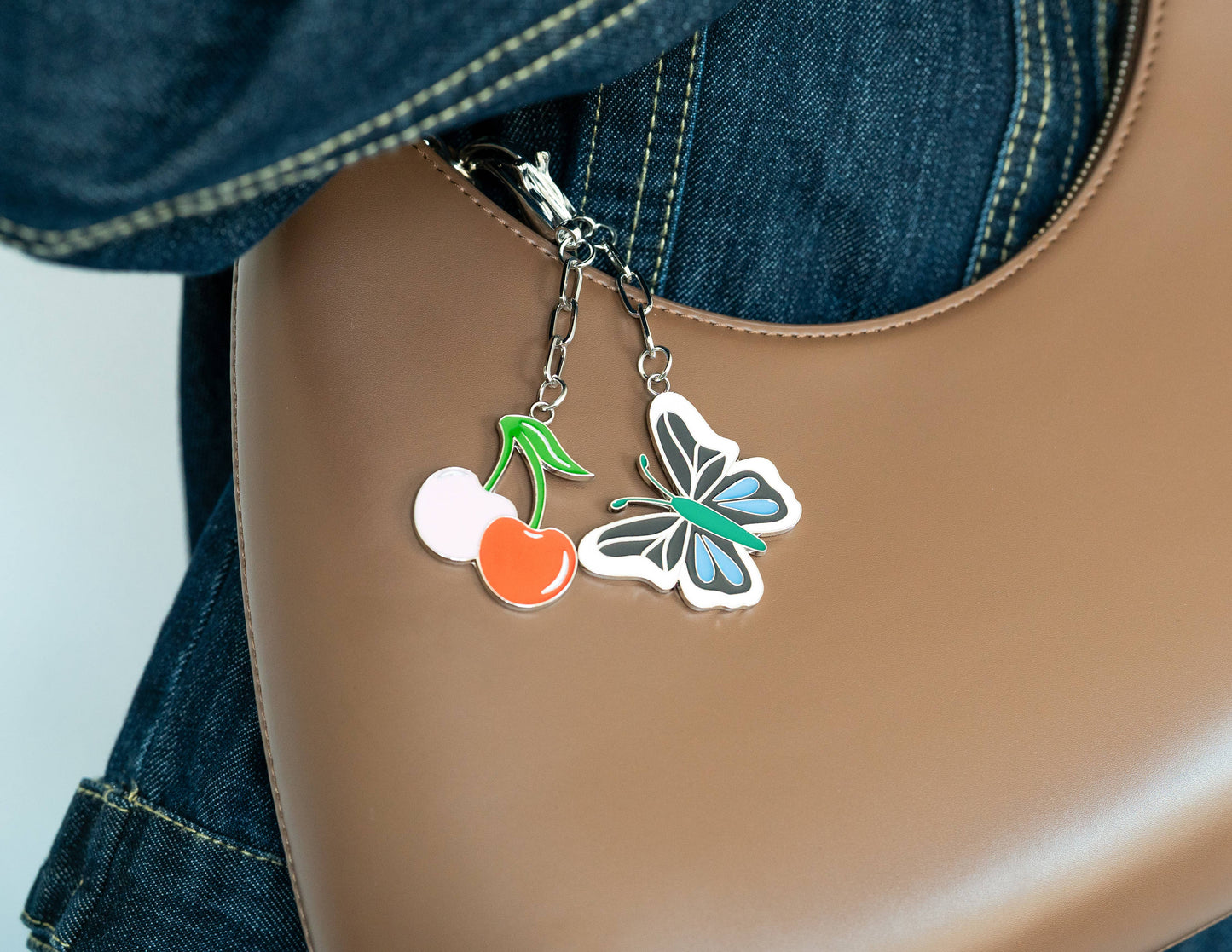 Enamel Bag Charm - Cherries