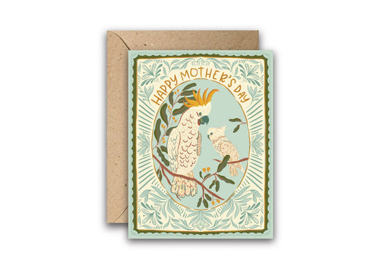 Cockatoo Love Gold Foil Mother's Day Card