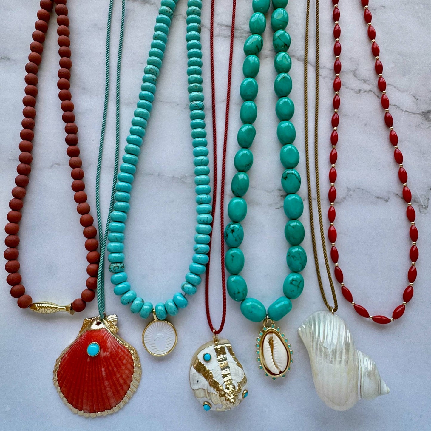 Elysia Turquoise and Shell Necklace