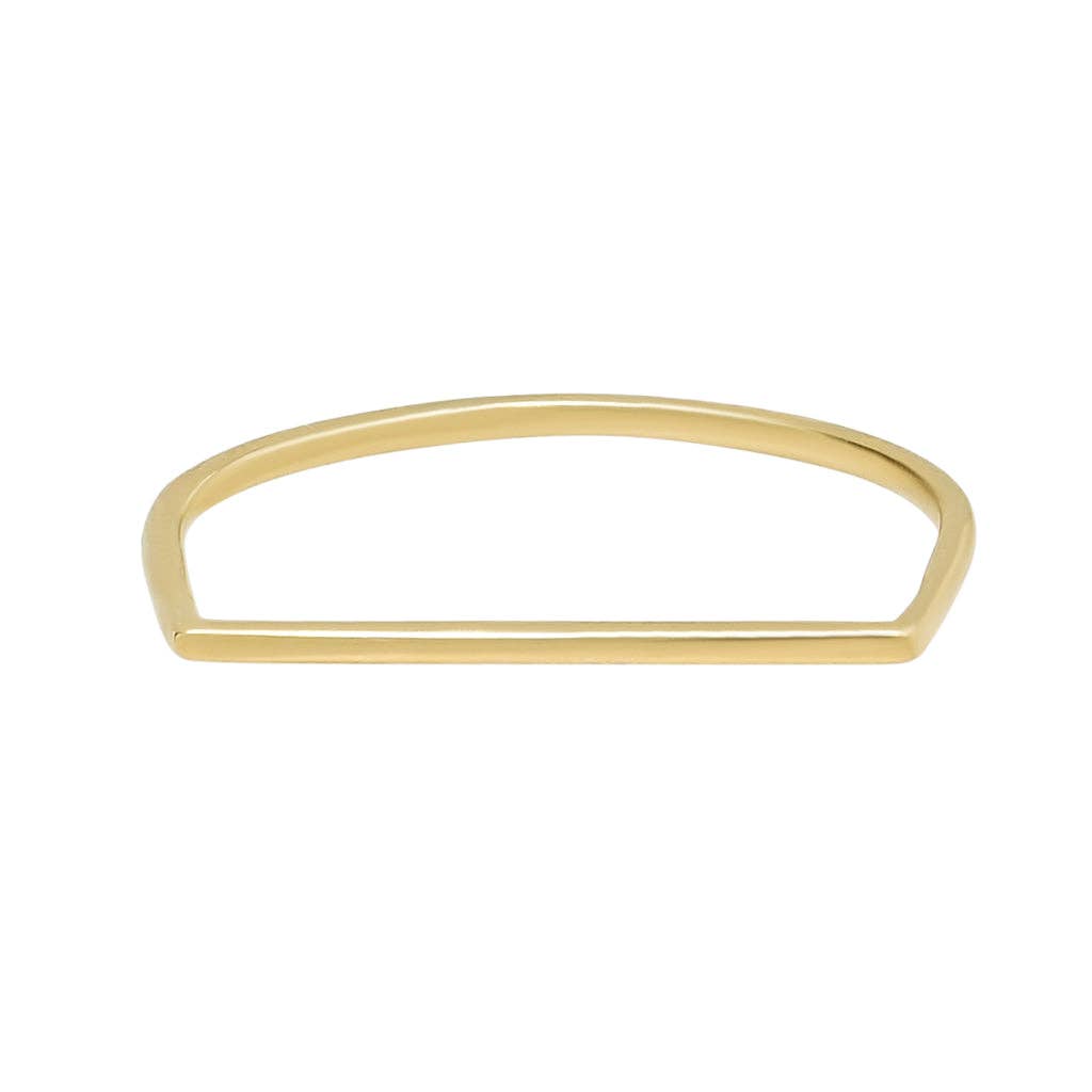 14k Solid Gold Bar Ring: 4