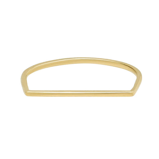 14k Solid Gold Bar Ring: 6