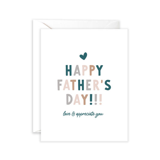 Love & Appreciate You Dad Minimal Father's Day Card