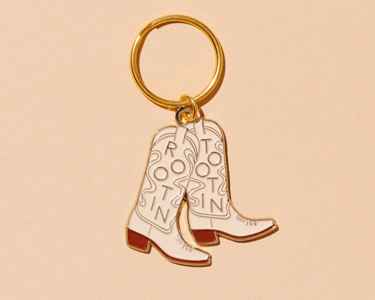 Rootin' Tootin' Western Cowboy Boot Keychain Gift