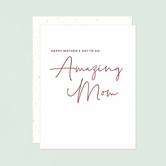 Amazing Mom Letterpress Mother's Day Card