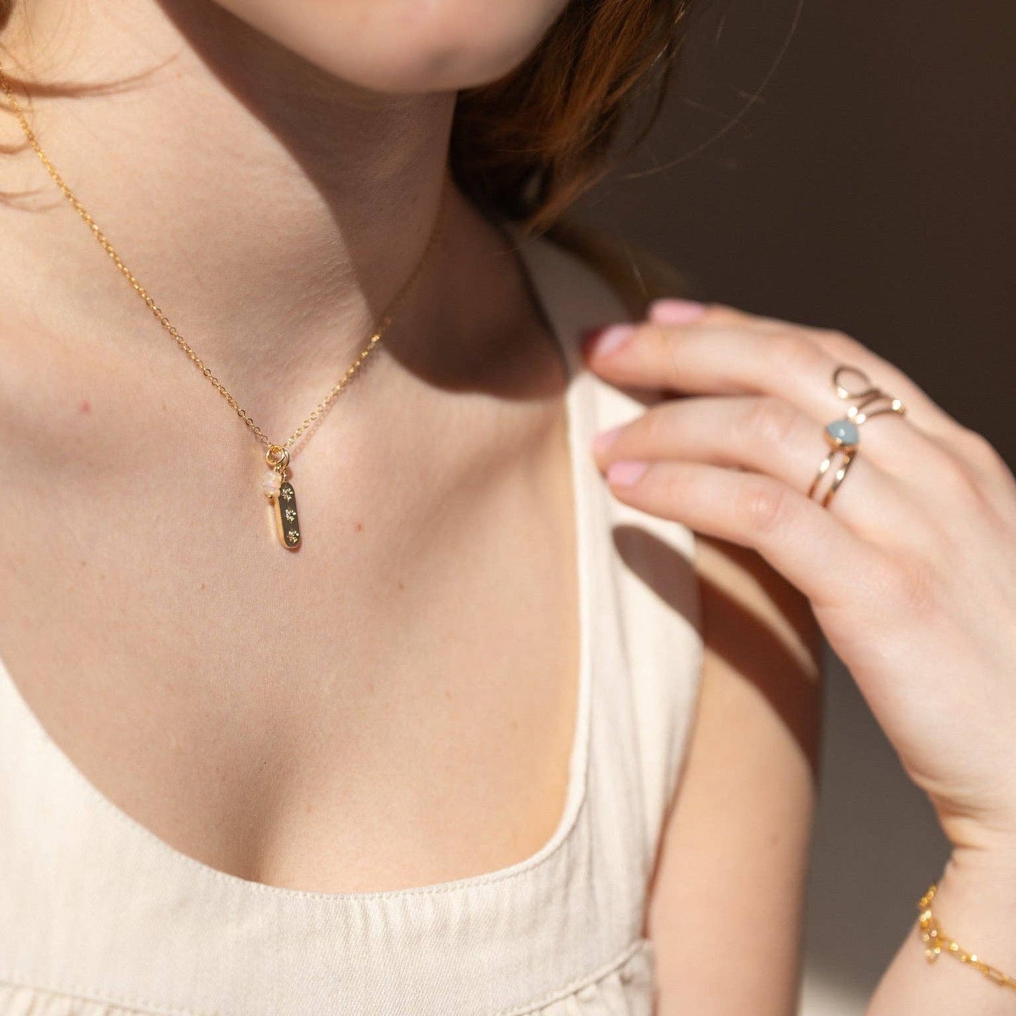 Three Sisters Charm Necklace: 14k Gold Fill / 16"