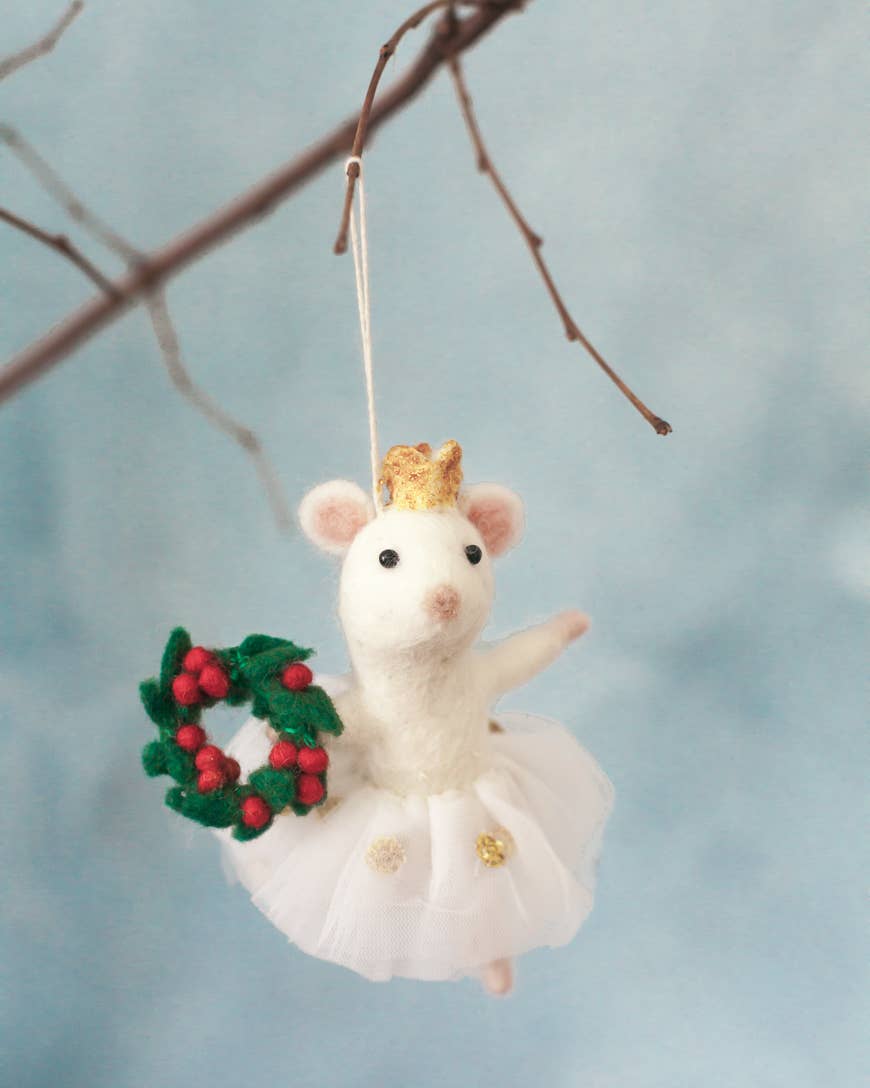 Ballerina Mouse Felt Ornament