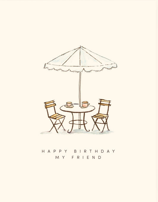 Friend Birthday Coffee Cafe Scene Card