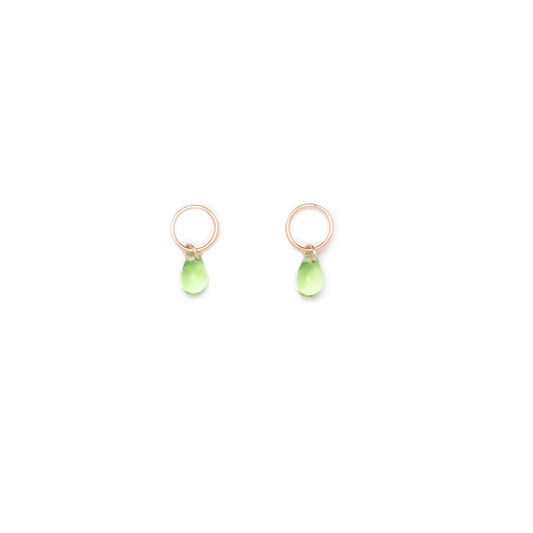 Peridot Glass Teardrop Studs