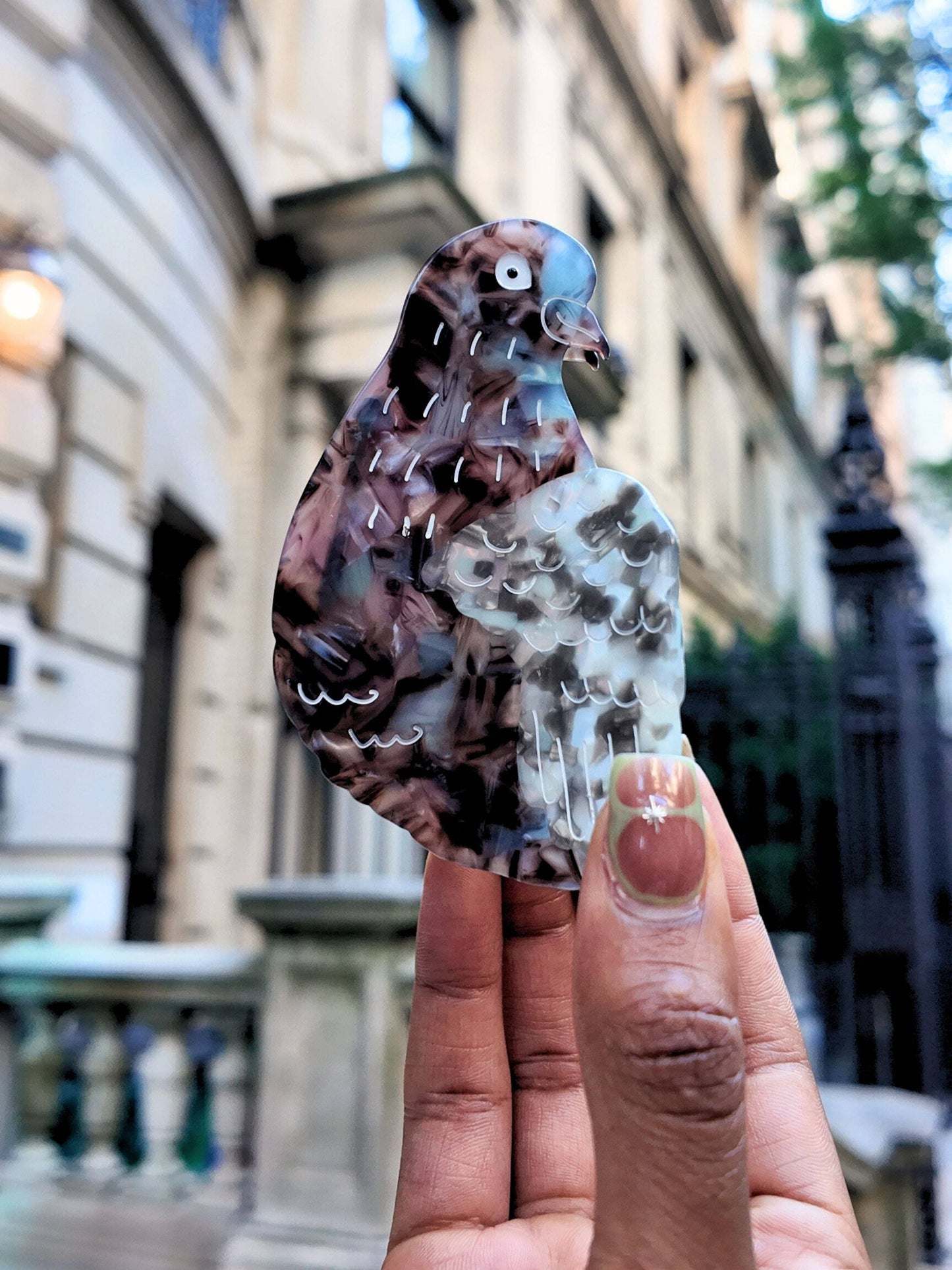 Hand-painted Pigeon Claw Hair Clip | Eco-Friendly