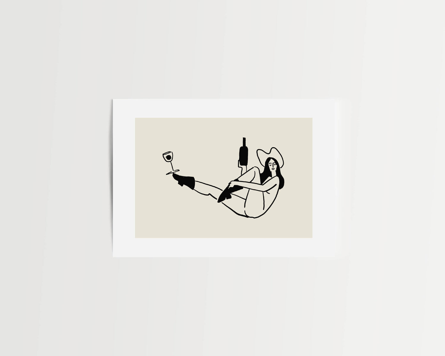 "Balance" Yoga & Wine Cowgirl Minimal Western Wall Art: Medium