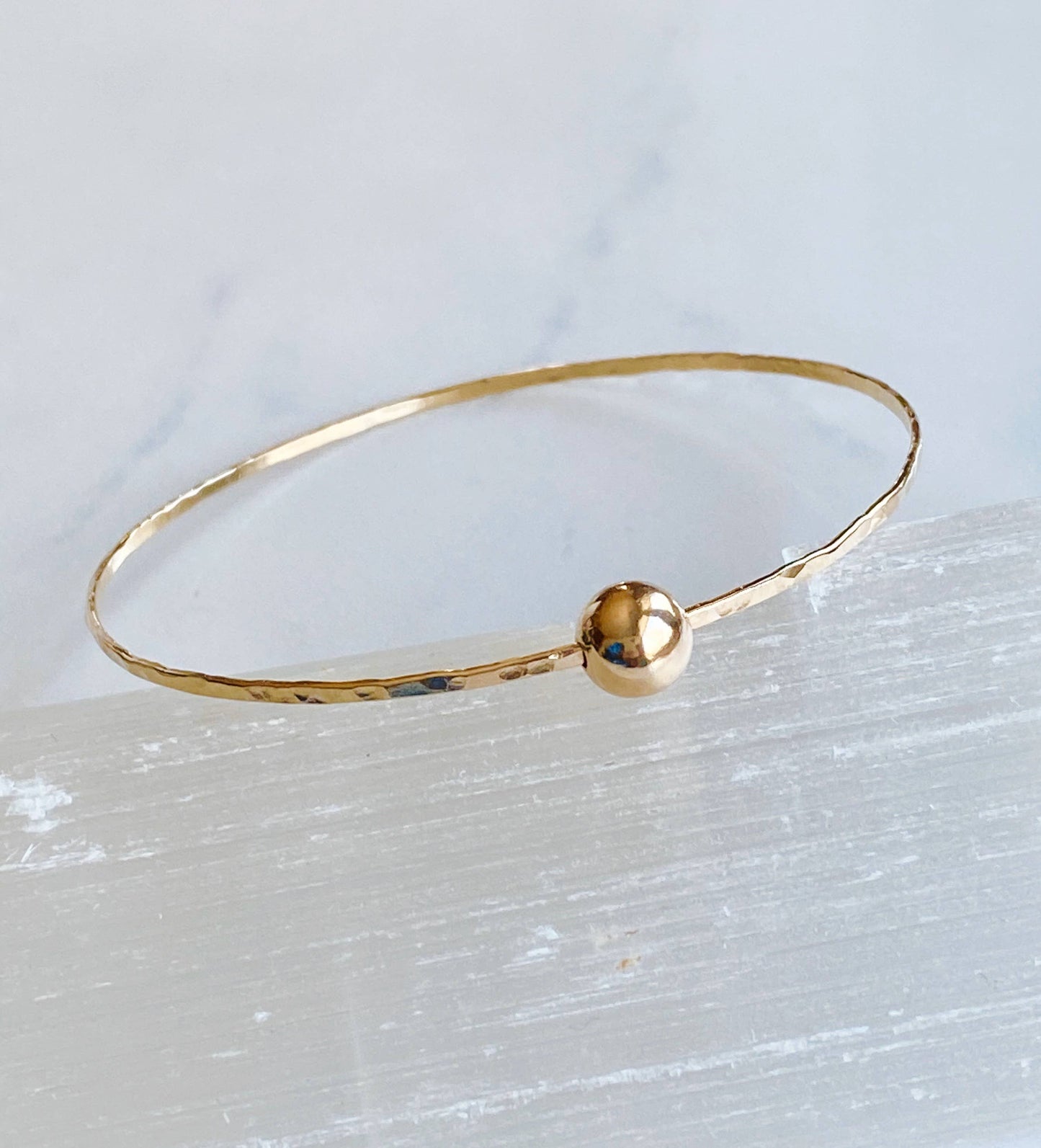 Modern Gold Ball Bangle