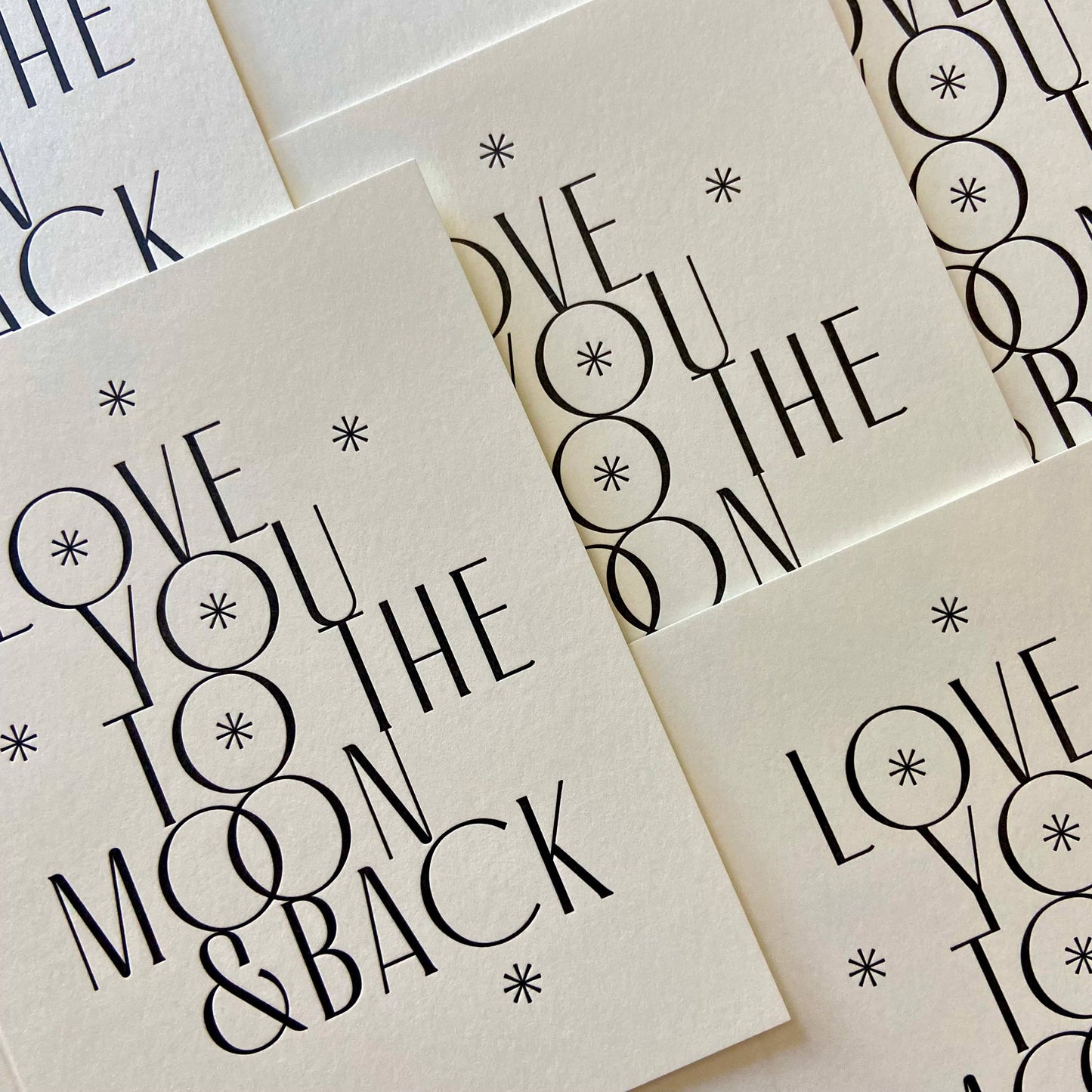 Love You To The Moon And Back Letterpress Card