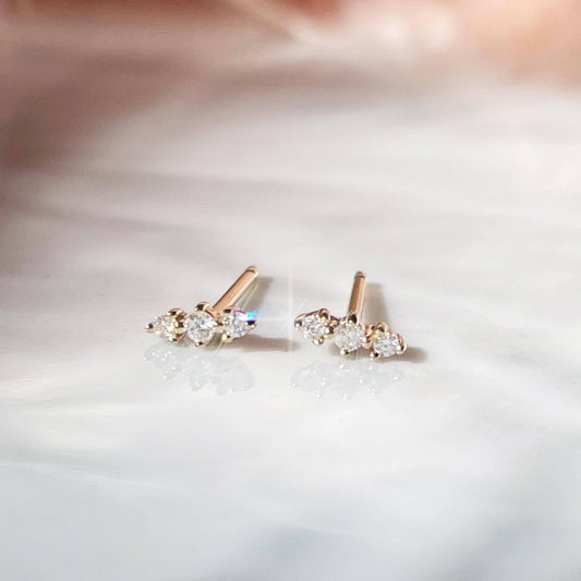 14kt Gold Diamond Lane Studs