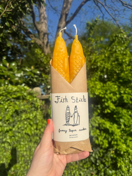 Fish Sticks | Fancy Beeswax Fish Shaped Taper Candles