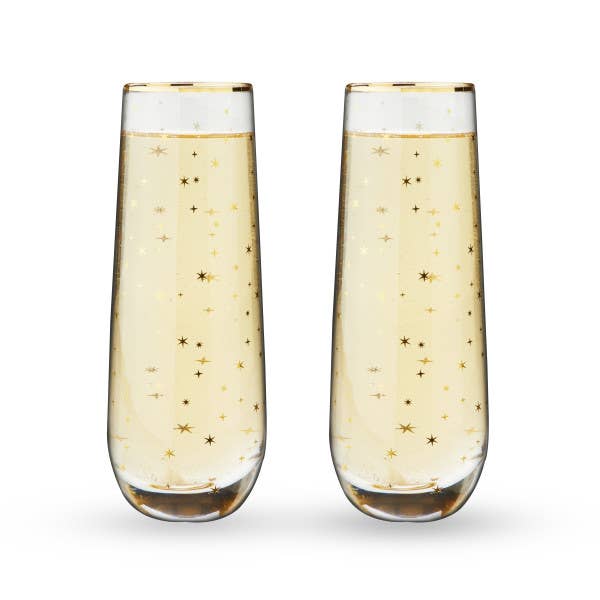 Starlight Stemless Champagne Flute Set by Twine®Starlight St