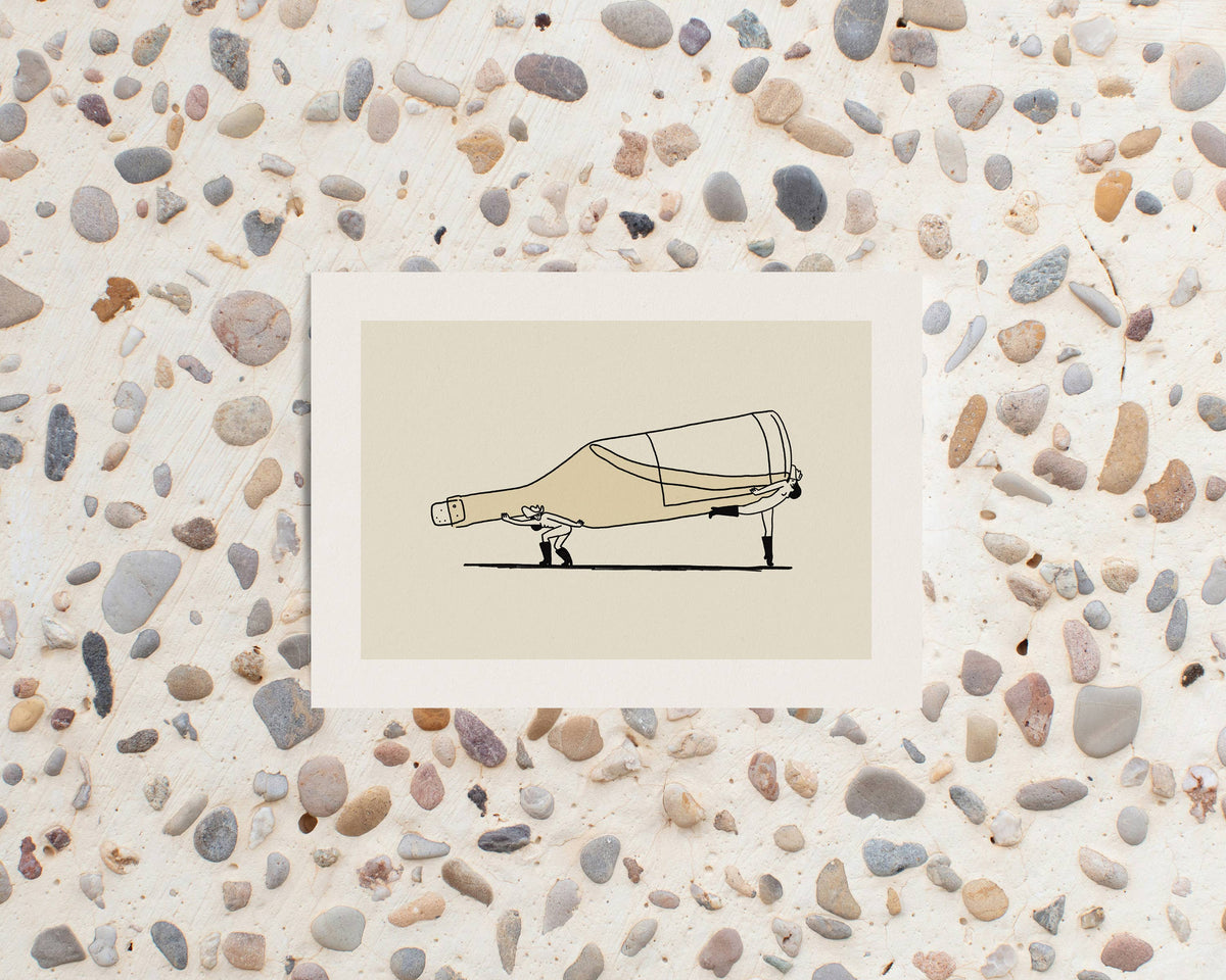 "Sauvignon Blanc Heist" Illustration Print Playful Wine Art: Large