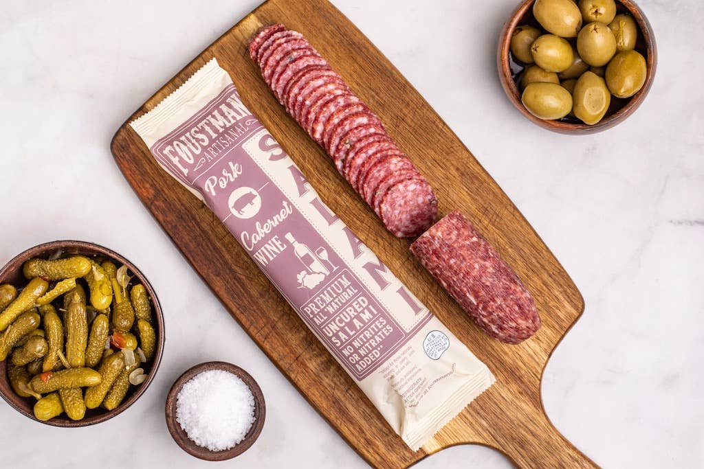 Foustman's Uncured Salami | Pork Cabernet Wine |