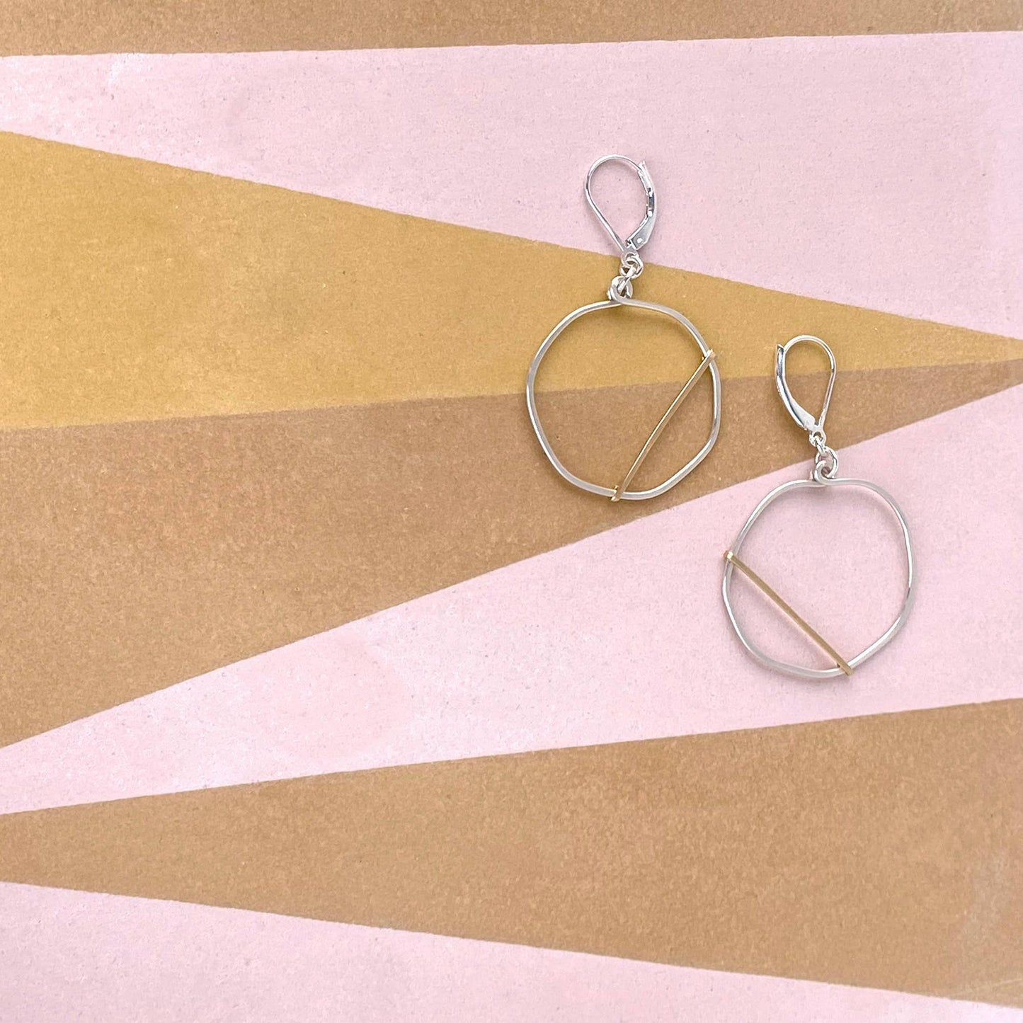 Golden Optimist Circle Earrings | Silver & Gold Mixed Metal