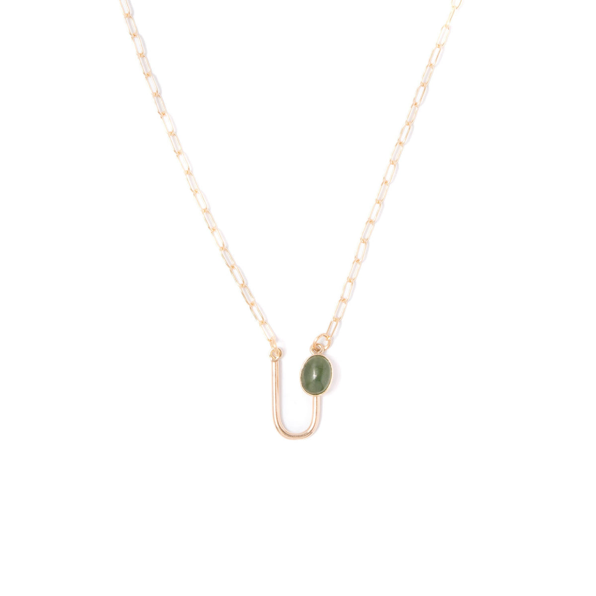 Jade Asymmetrical Arch Necklace: 17"