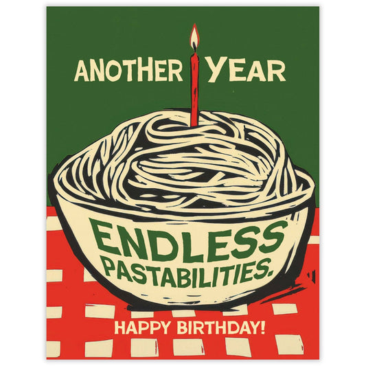 Endless Pastabilities - Recycled Birthday Card for Foodies and Cooks