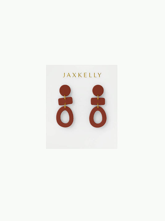 Organic Three Tier Clay Earring - Terracotta