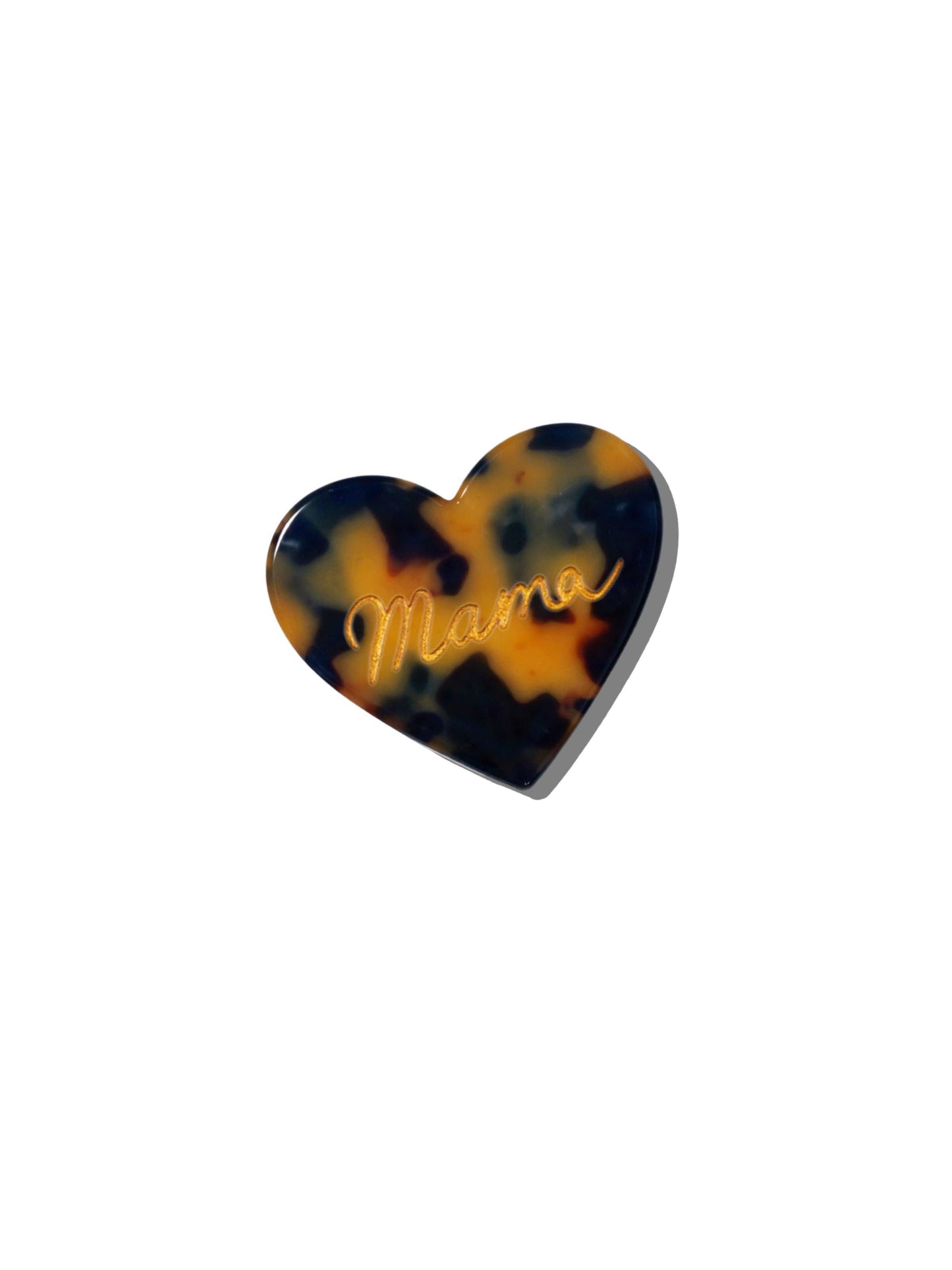 Hand-Painted Mama Heart Acetate Claw Hair Clip | Eco-Friendly: Tortoise
