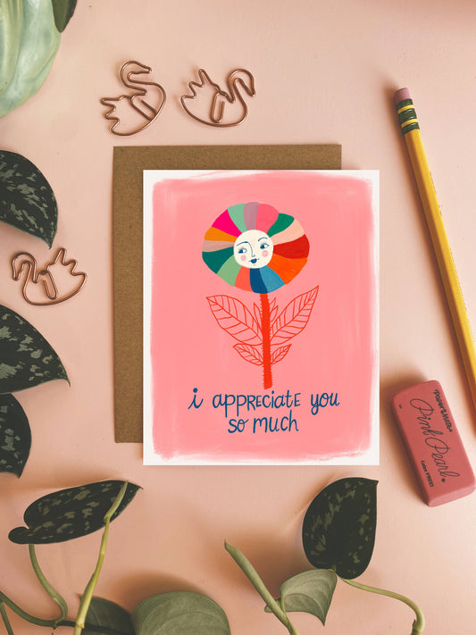 I Appreciate You Cute Greeting Card