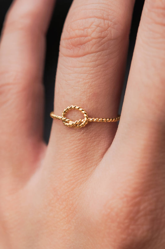 Twisted Open Knot Ring, 14K Gold Fill, Rose or Silver: 7 / 14K Gold Fill