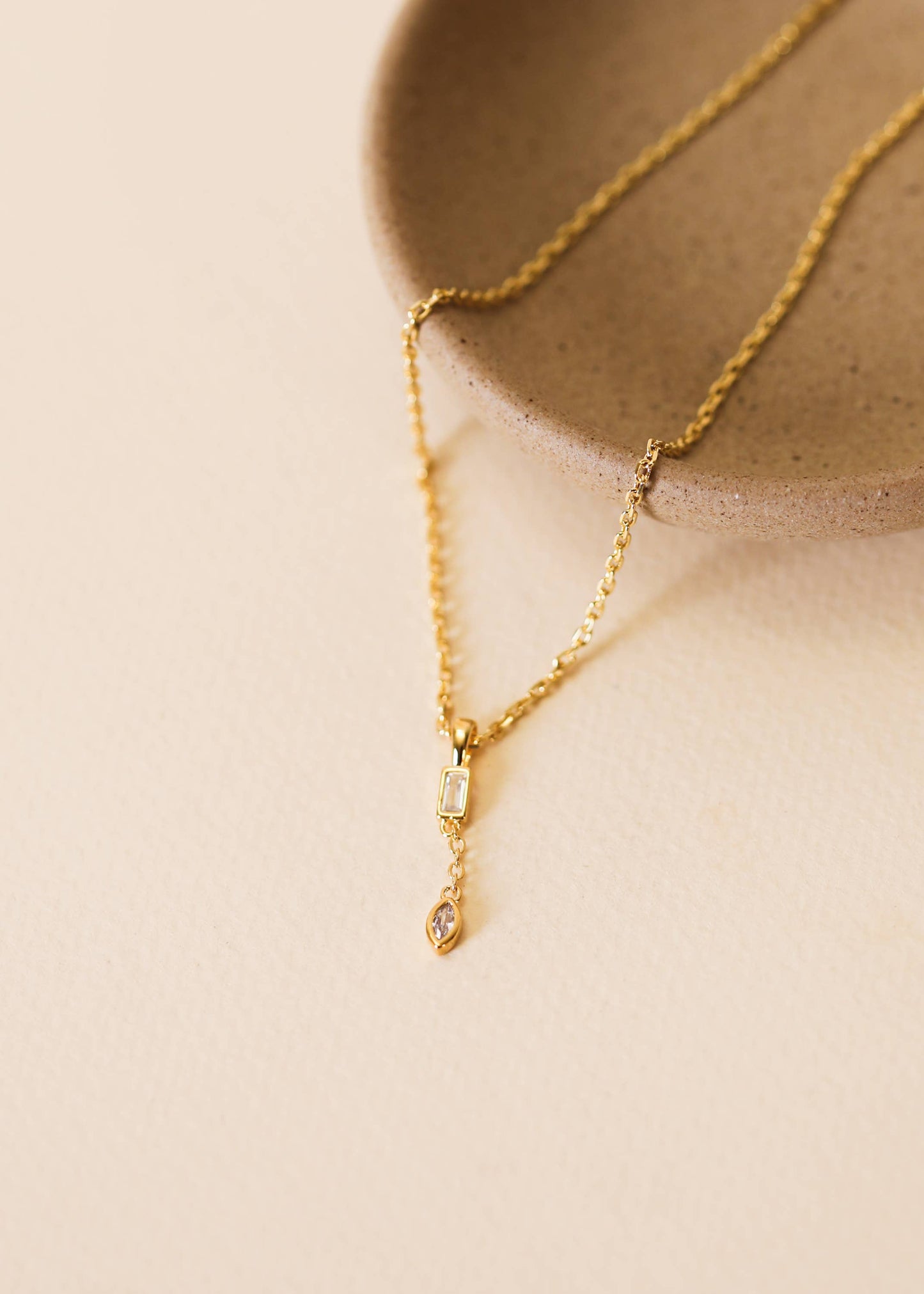 Chain Drop Charm Necklace | 18k Gold Plated