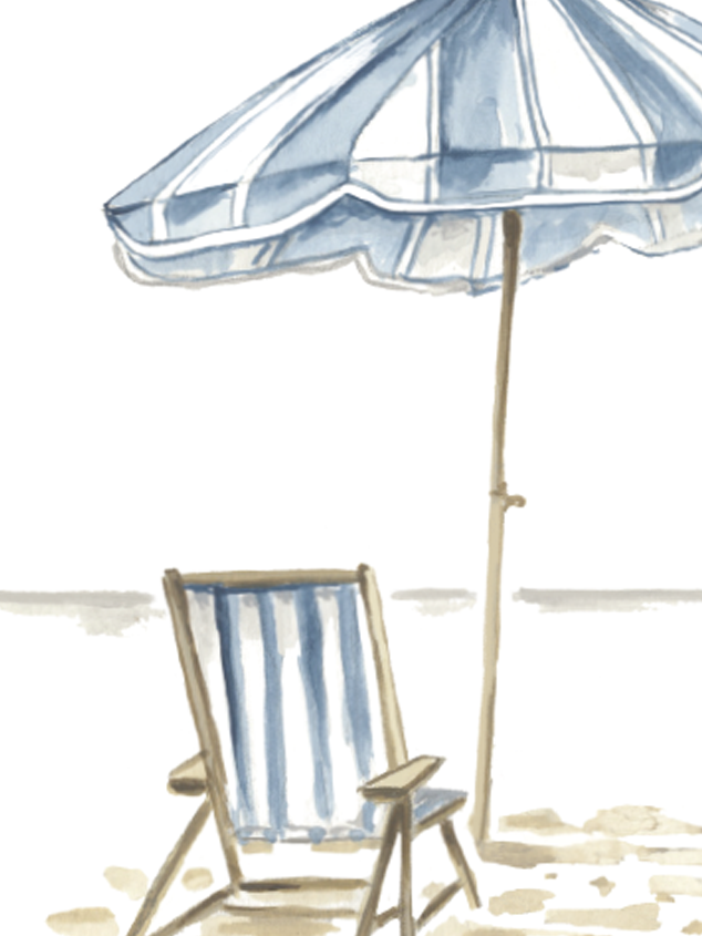 Beach Umbrella Coastal Birthday Card