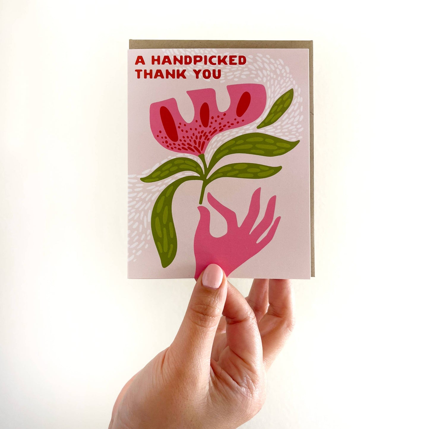 A Handpicked Thank You Flower Minimalist Floral Card
