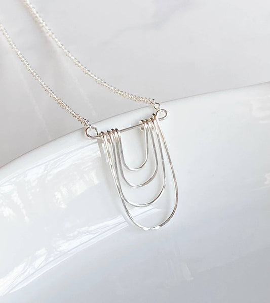 Modern arc necklace-sterling silver