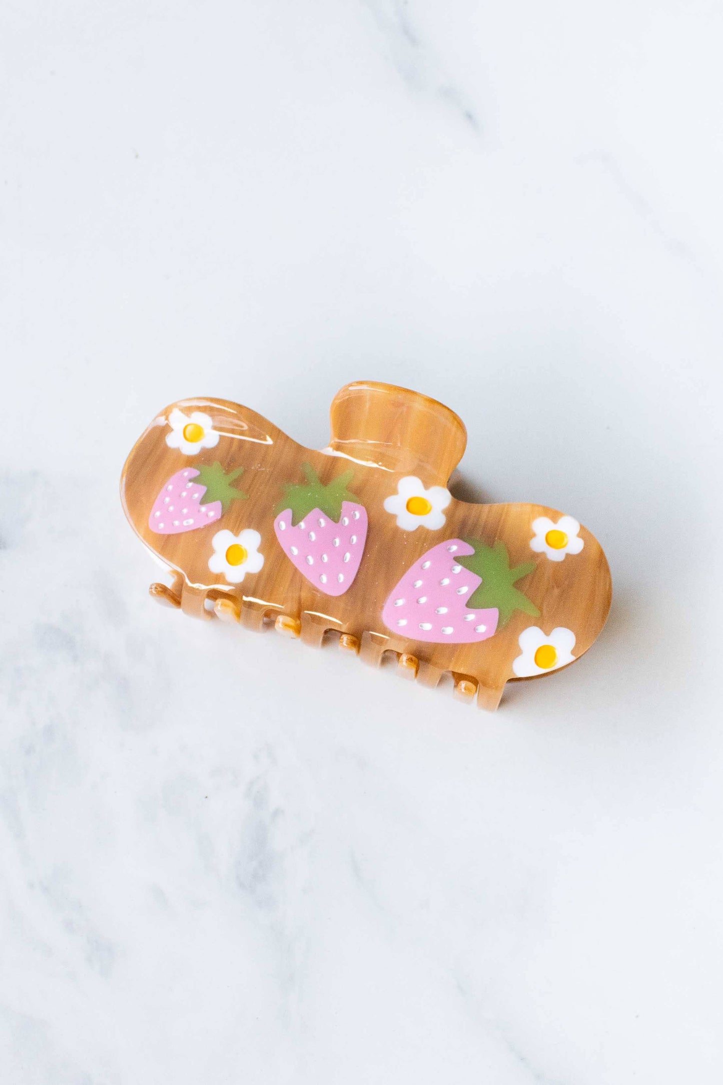 Eco Strawberry Farms Curved Hair Claw Clip | Pink Blush