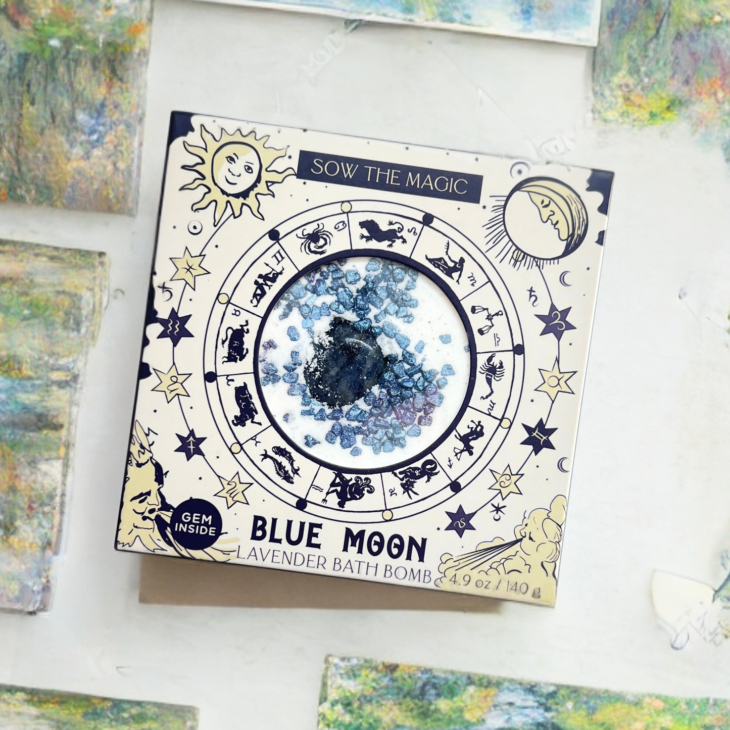 Bath Bomb with Sodalite | Blue Moon Lavender