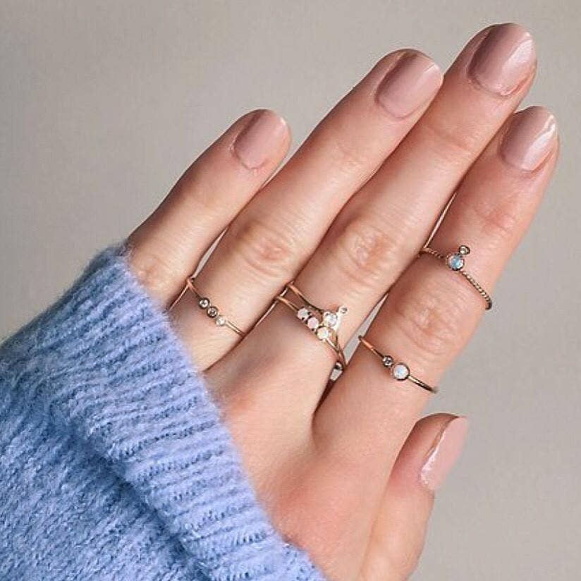 Solid Gold Diamond Trio Ring: size 5