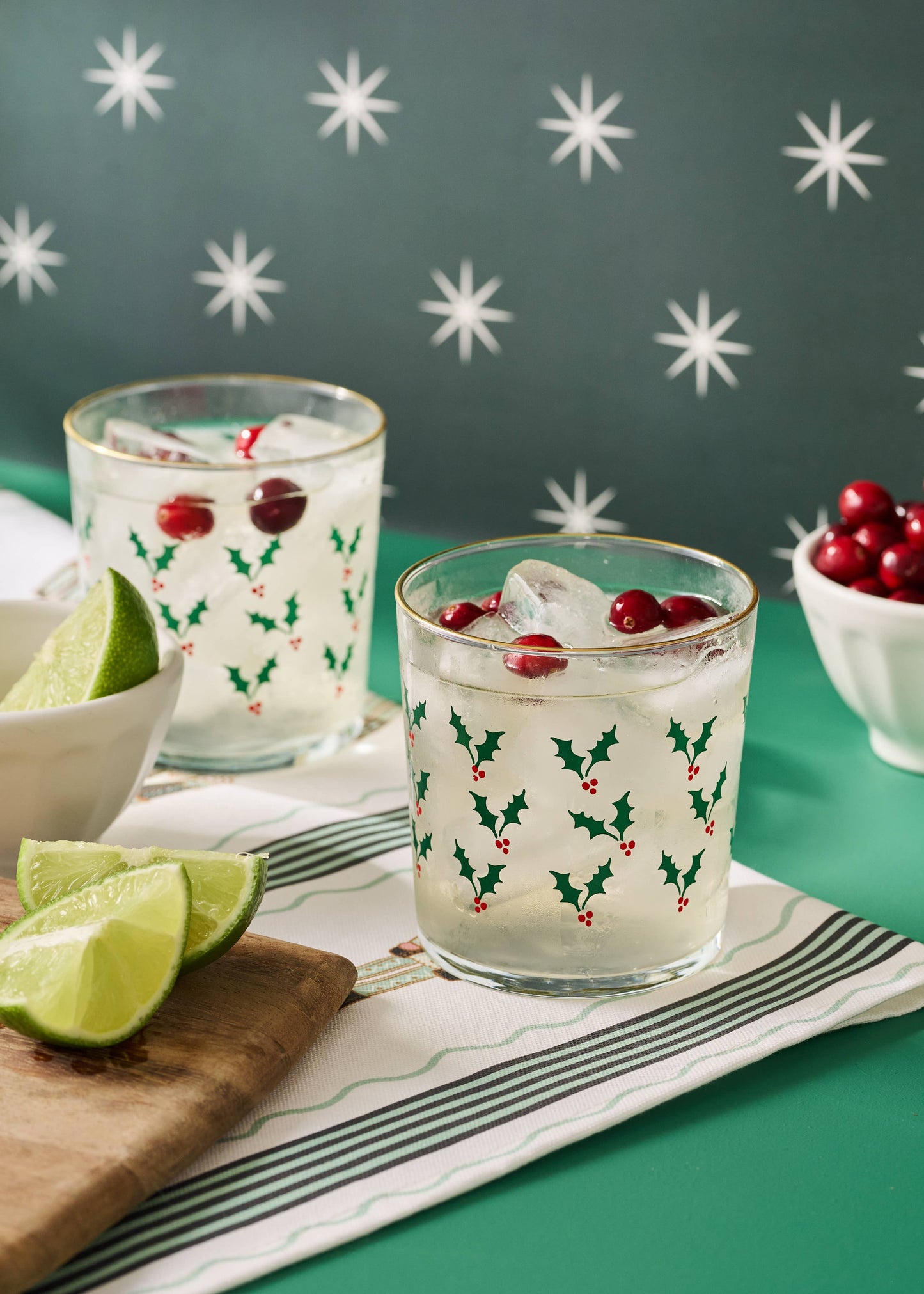 Holly Jolly 12.5 Ounce Glass Cup