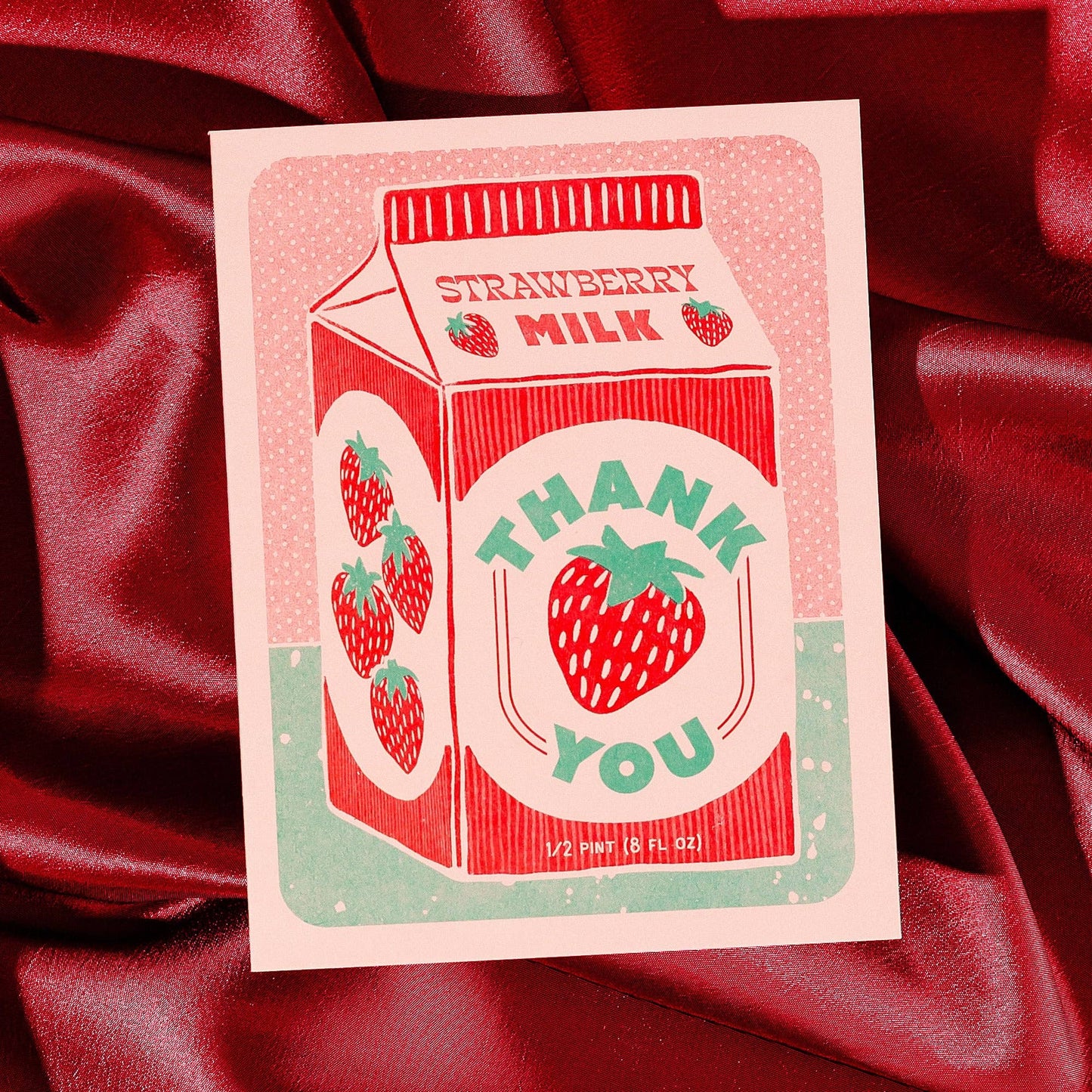 Strawberry Milk Thank You Card