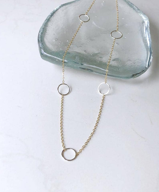 Mixed Metal Circle Necklace